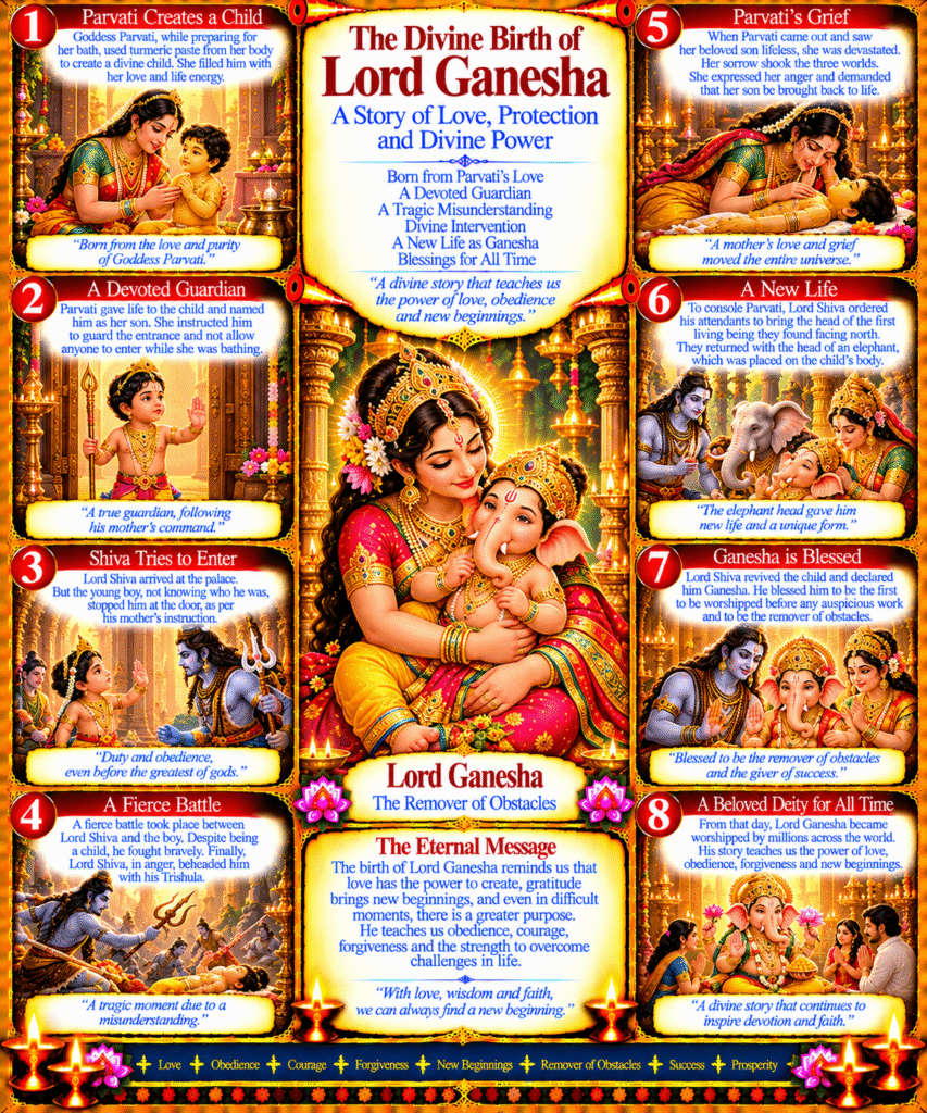 The Divine Birth of About lord Ganesh