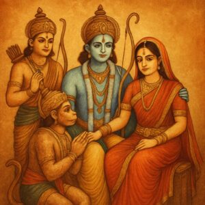 Sita Devi’s Legacy :Rama, Lakshmana, Sita and Hanuma