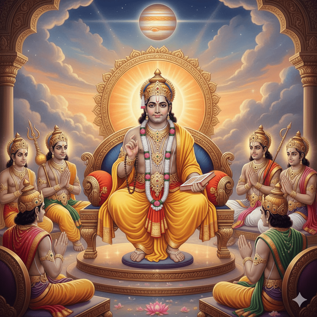 Guru Deva (Brihaspati / Jupiter) — The Divine Teacher of Gods and the Light of Wisdom