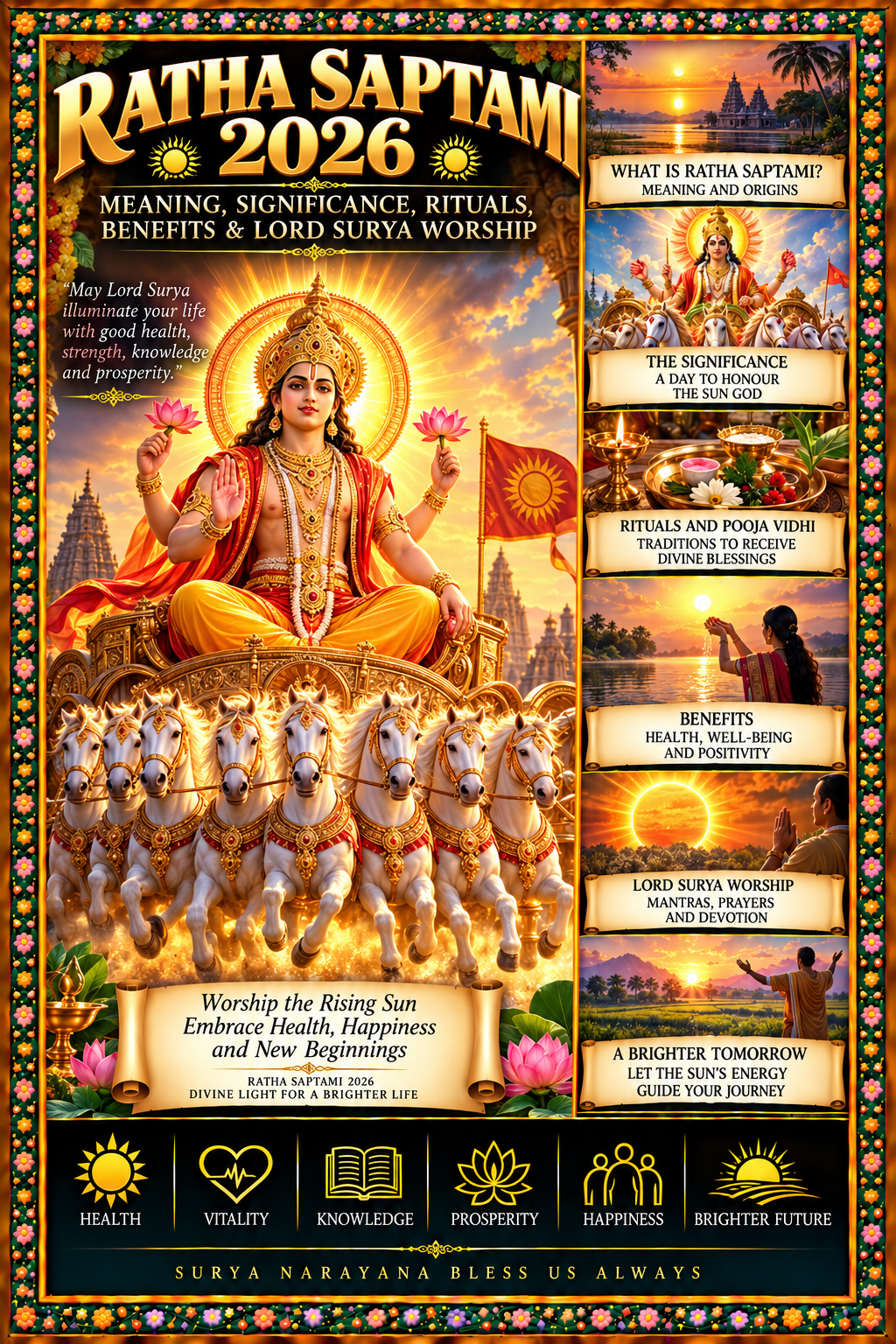 Ratha Saptami 2026: Meaning, Significance, Rituals, Benefits & Lord Surya Worship