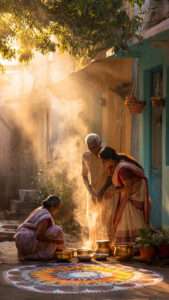 Devotees performing Surya Arghya ritual on Ratha Saptami morning