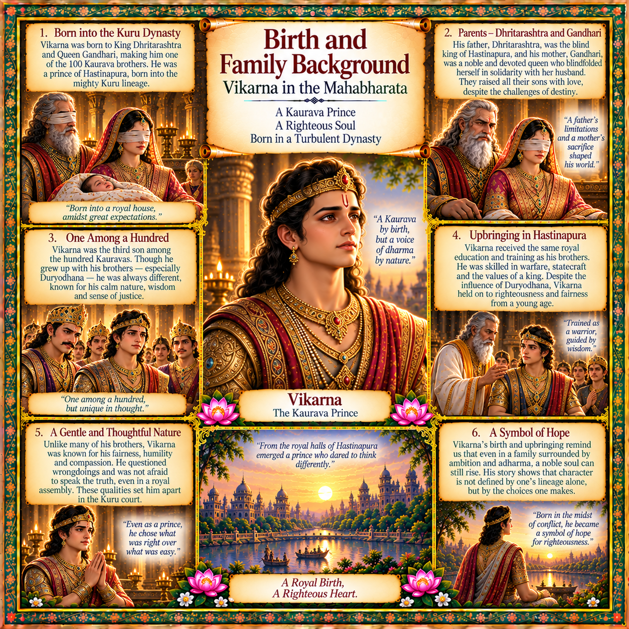 Birth and Family Background - Vikarna in the Mahabharata