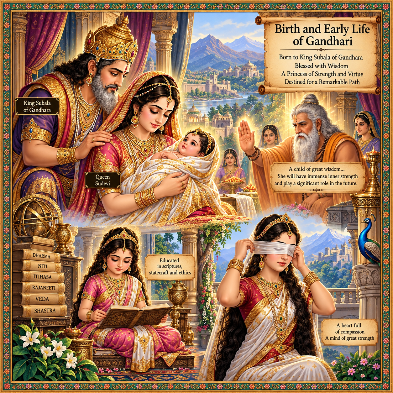 Birth and Early Life of Gandhari  same style