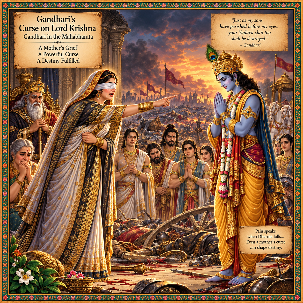 Gandhari's Curse on Lord Krishna - Gandhari in the Mahabharata