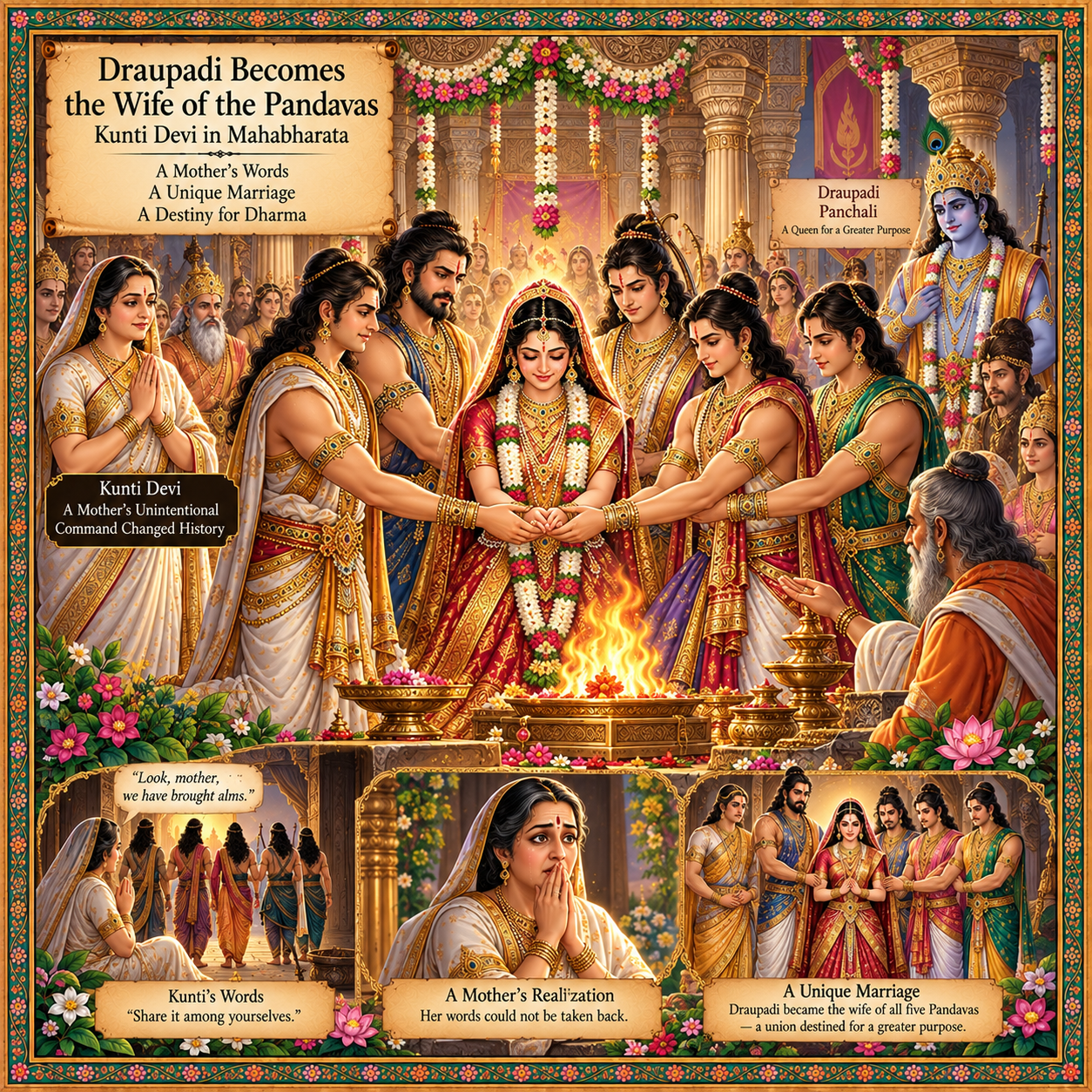 Draupadi Becomes the Wife of the Pandavas - Kunti Devi in Mahabharata