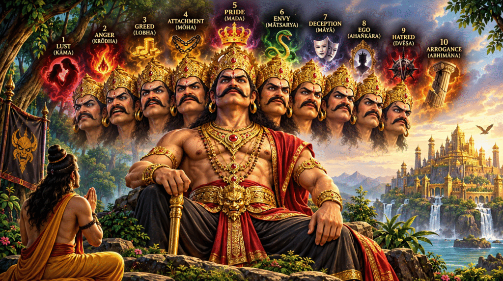 The 10 Negative Emotions Represented by Ravana's Ten Heads