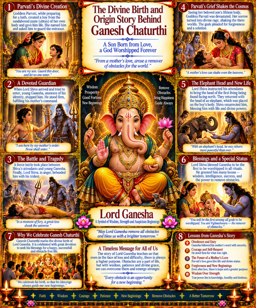 The Divine Birth and Origin Story Behind Ganesh Chaturthi