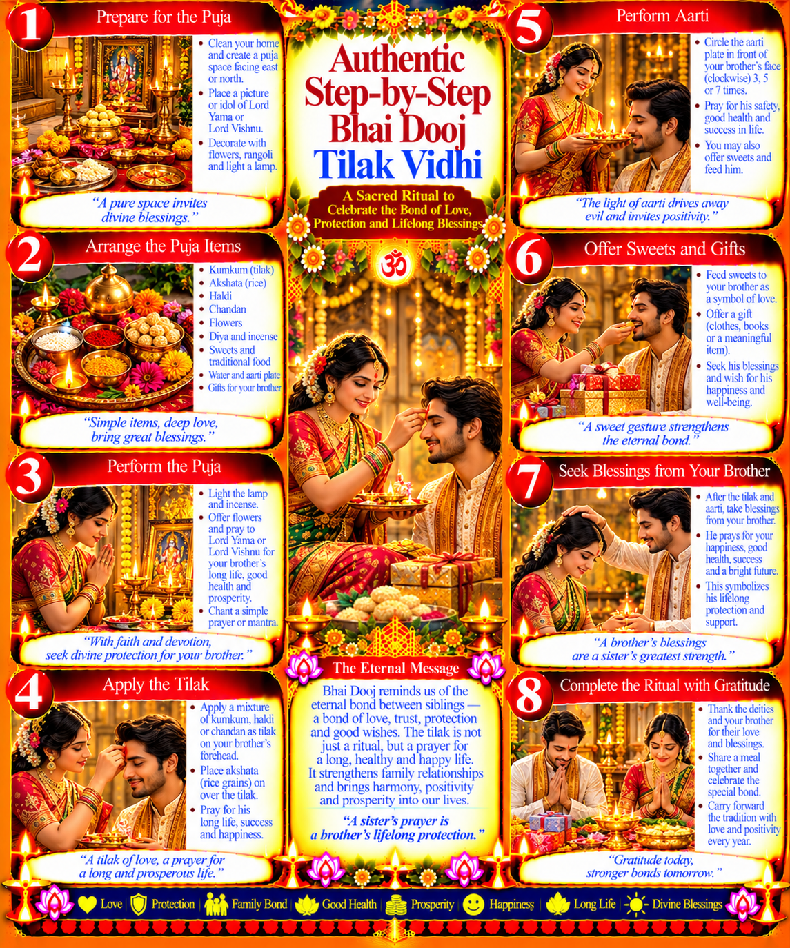 Authentic Step-by-Step Bhai Dooj Tilak Vidhi