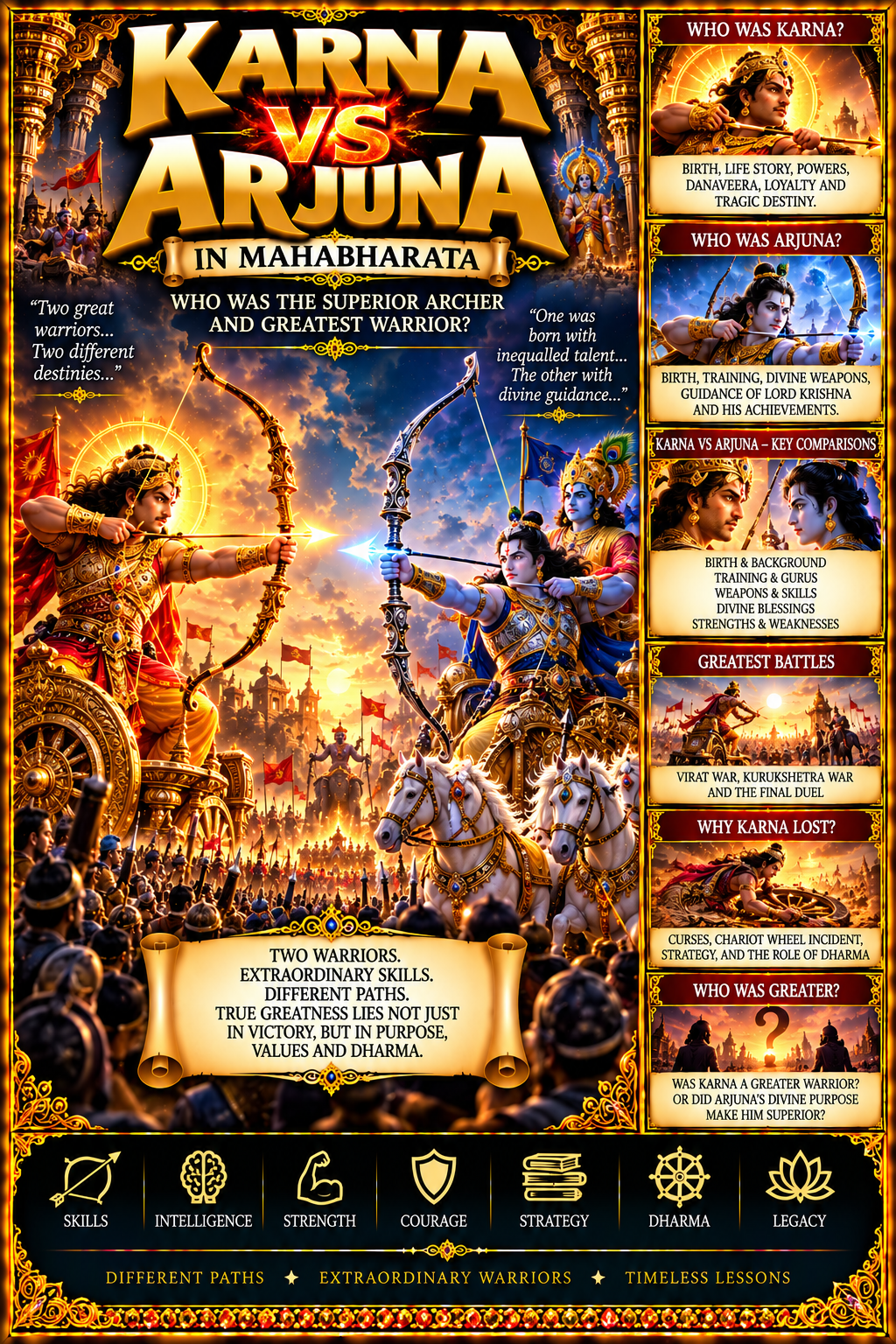 Karna vs Arjuna in Mahabharata: Who Was the Superior Archer and Greatest Warrior?