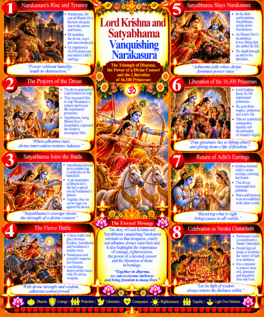 Lord Krishna and Satyabhama Vanquishing Narakasura