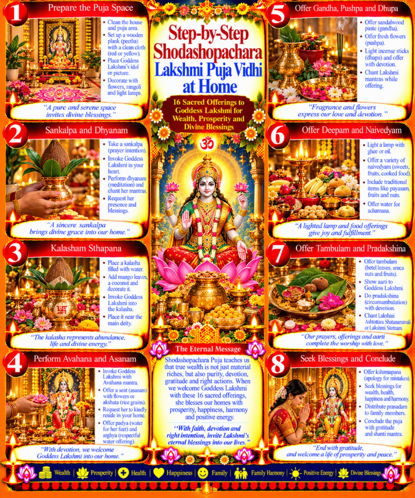 Step-by-Step Shodashopachara Lakshmi Puja Vidhi at Home