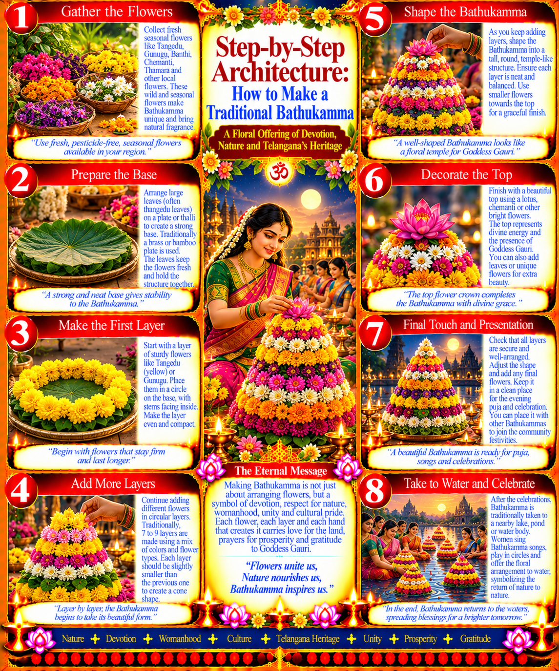 Step-by-Step Architecture: How to Make a Traditional Bathukamma